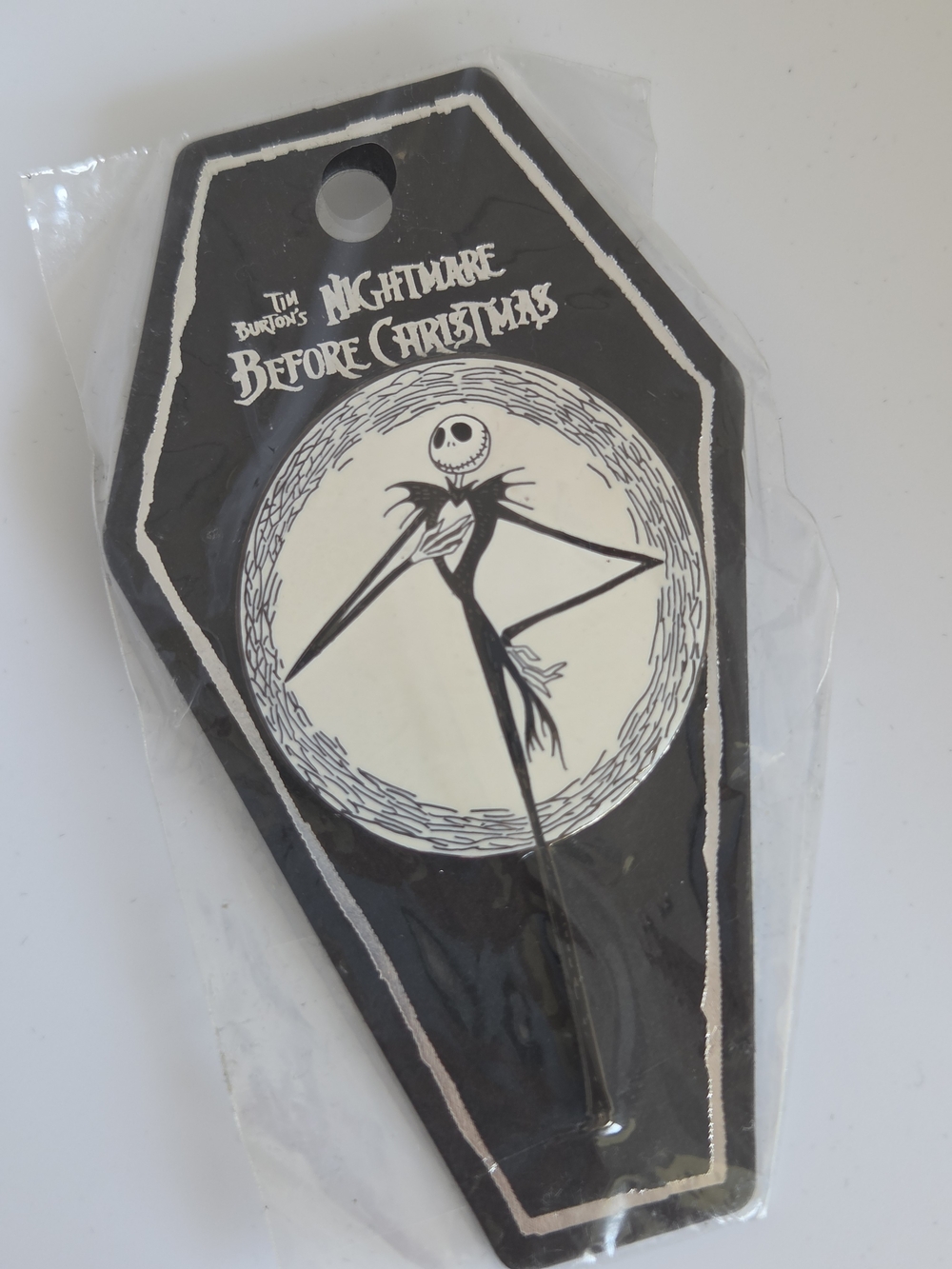 2001 Disney Nightmare Before Christmas Jack Skellington Pin on Coffin Card